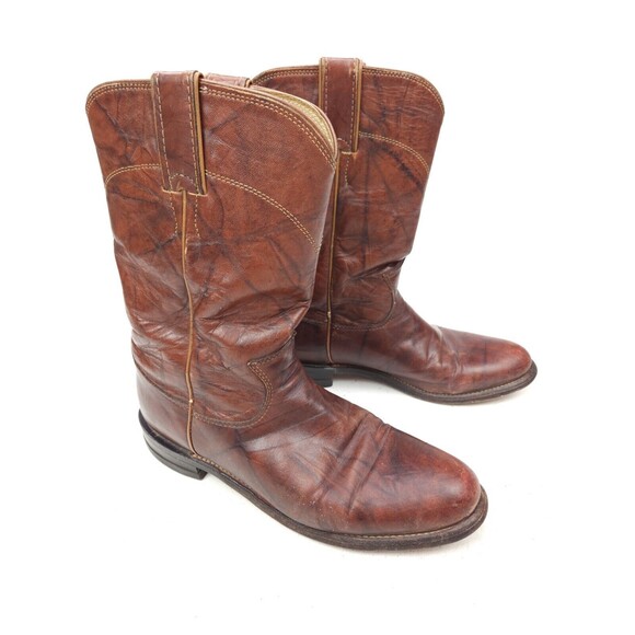 Women's Justin Roper 3163 Cowboy Boots Chestnut Deerlite Marbled Sz 6.5 B - Picture 3 of 11